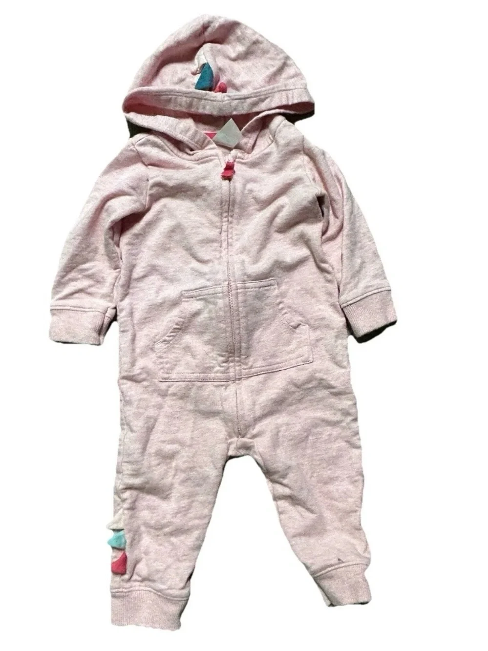 Baby Girl Footie Pajamas Little Sister Pink Bunny Size 6-9 Months